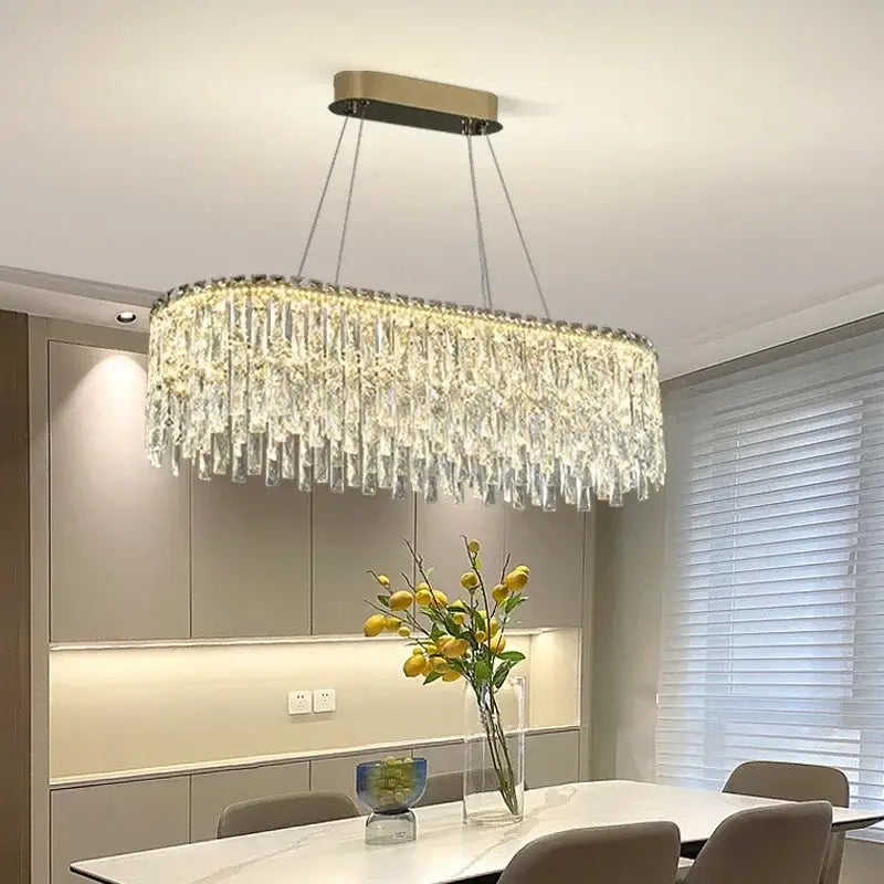 Modern gold crystal chandelier for living room lighting