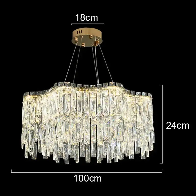 Modern gold crystal chandelier for living room lighting