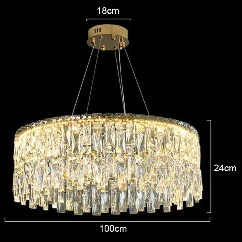 Modern gold crystal chandelier for living room lighting