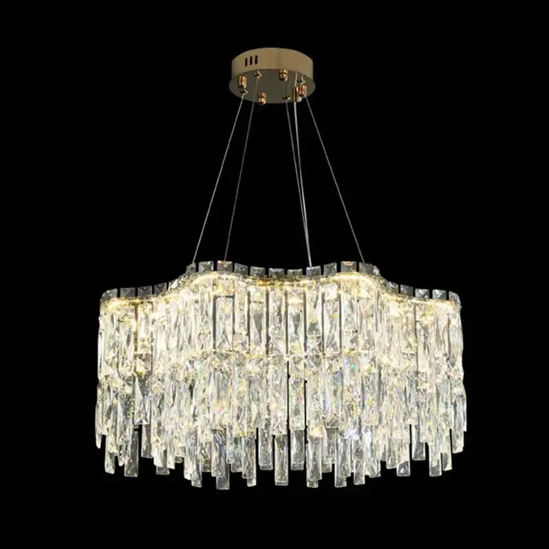 Modern gold crystal chandelier for living room lighting