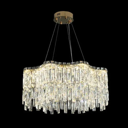 Modern gold crystal chandelier for living room lighting