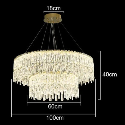 Modern gold crystal chandelier for living room lighting