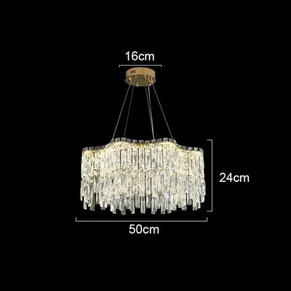 Modern gold crystal chandelier for living room lighting