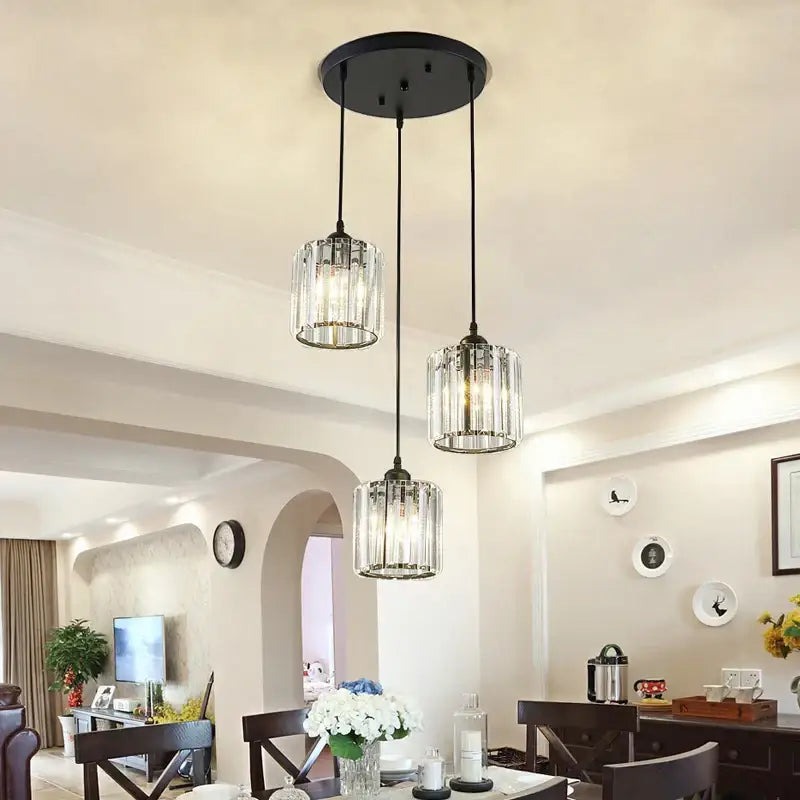 Modern gold crystal chandelier dining room pendant light
