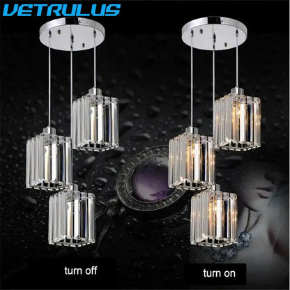 Modern gold crystal chandelier dining room pendant light