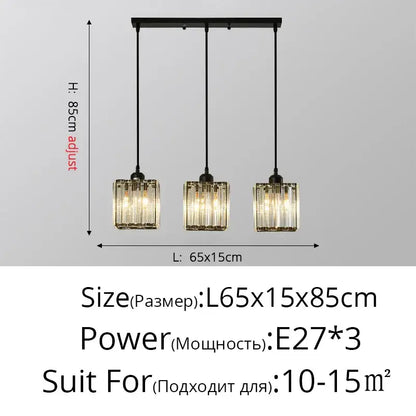 Modern gold crystal chandelier dining room pendant light