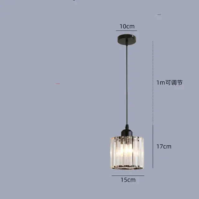Modern gold crystal chandelier dining room pendant light