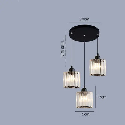 Modern gold crystal chandelier dining room pendant light