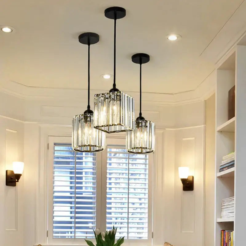 Modern gold crystal chandelier dining room pendant light