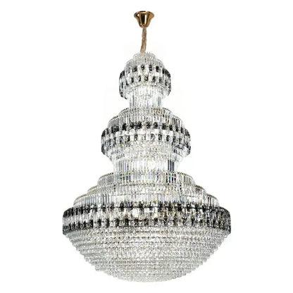 Luxury gold and clear black crystal chandelier living room
