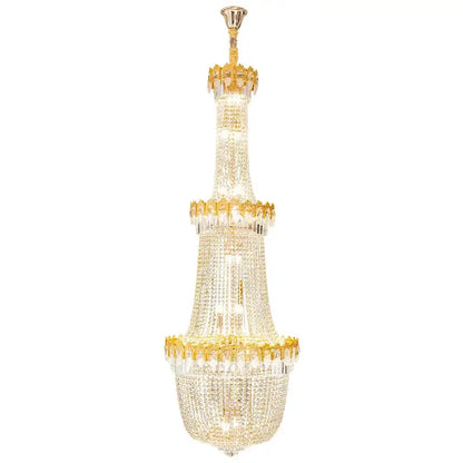 Luxury gold crystal chandelier for living room stairwell