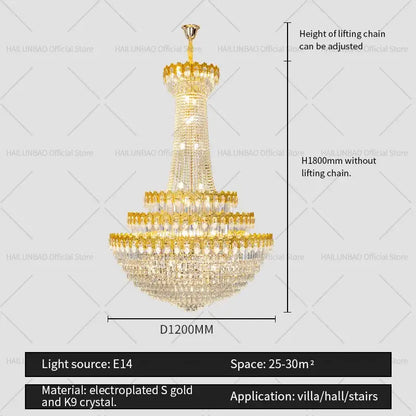 crystal chandelier gold multi tiered living room light