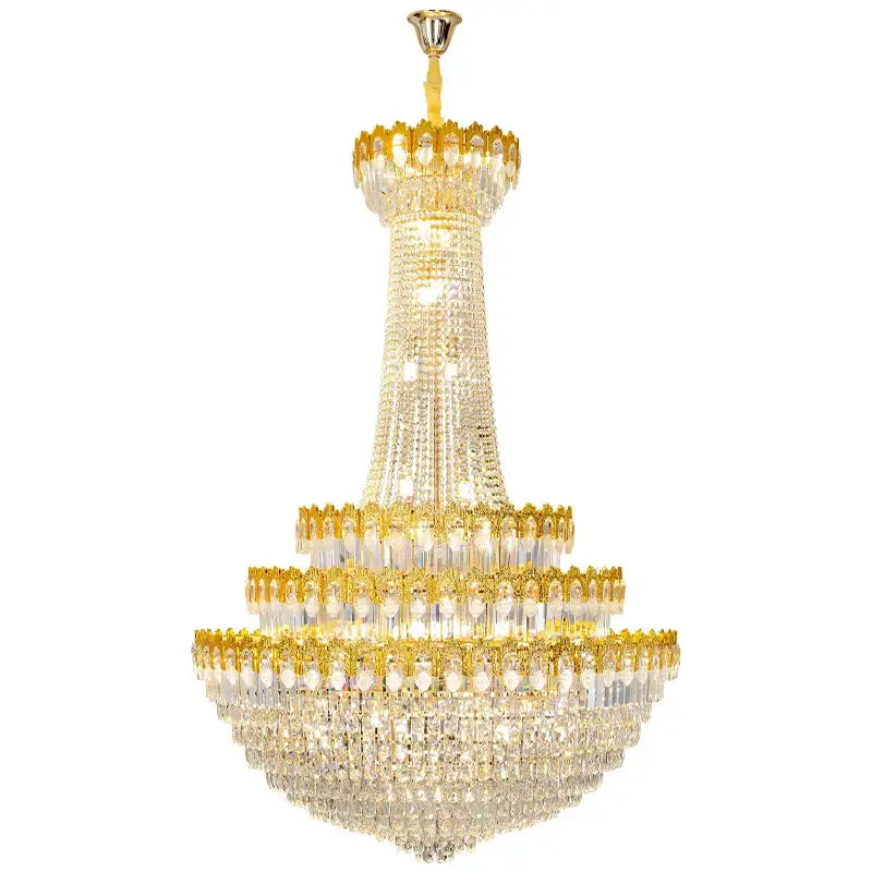 crystal chandelier gold multi tiered living room light