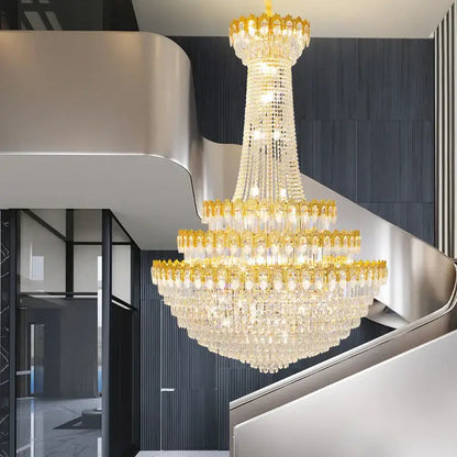 crystal chandelier gold multi tiered living room light