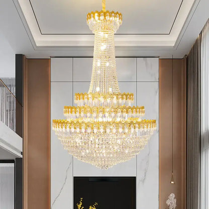 crystal chandelier gold multi tiered living room light