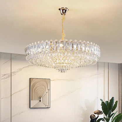 French luxury chrome crystal chandelier dining room light