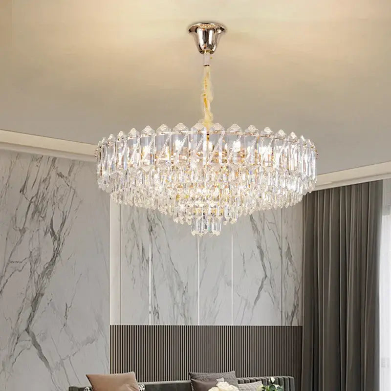 French luxury chrome crystal chandelier dining room light