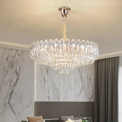 French luxury chrome crystal chandelier dining room light