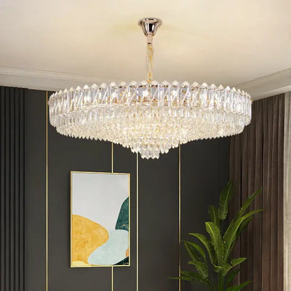 French luxury chrome crystal chandelier dining room light
