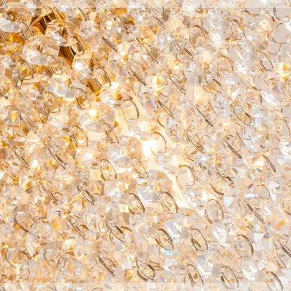 Luxury gold crystal chandelier for living room square led