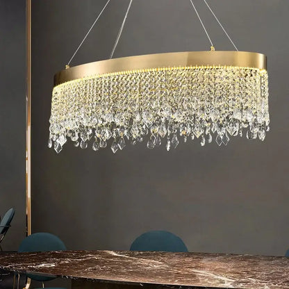 crystal chandelier luxury gold tiered dining room light