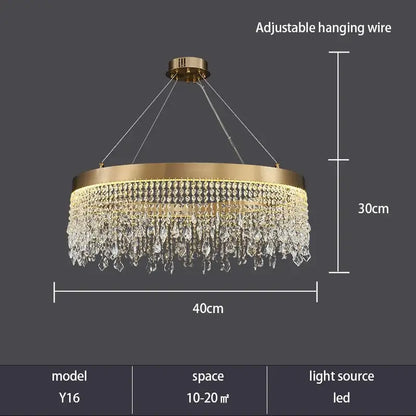 crystal chandelier luxury gold tiered dining room light