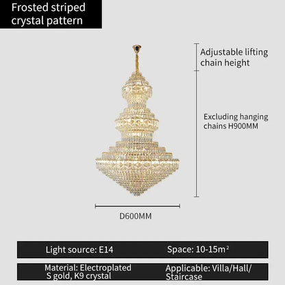 Luxury gold & emerald crystal chandelier living room light