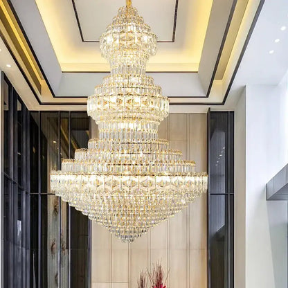 Luxury gold & emerald crystal chandelier living room light