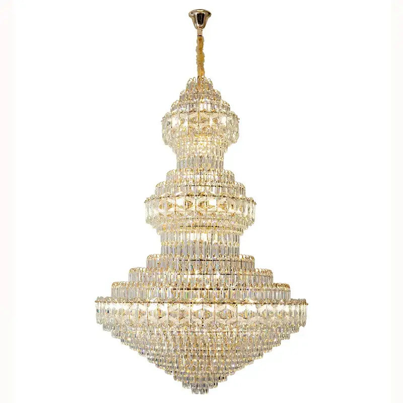 Luxury gold & emerald crystal chandelier living room light