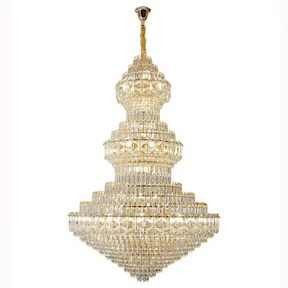 Luxury gold & emerald crystal chandelier living room light
