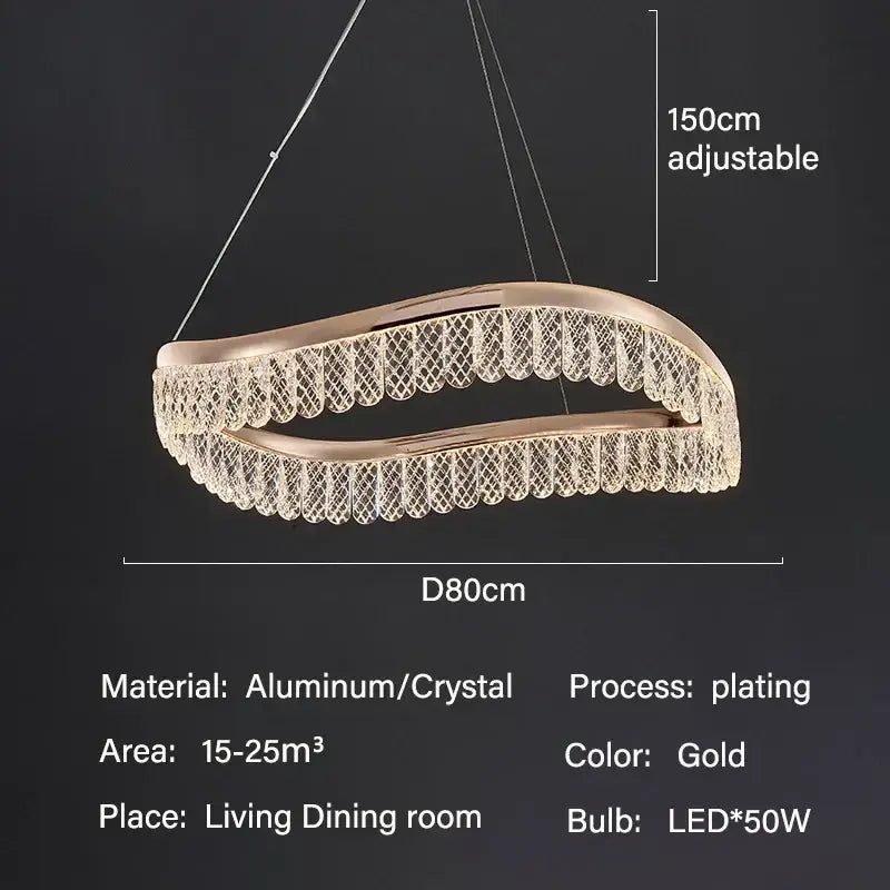 crystal chandelier modern gold tiered light for living room