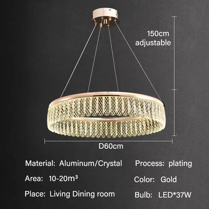 crystal chandelier modern gold tiered light for living room