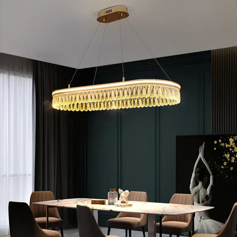 crystal chandelier modern gold tiered light for living room