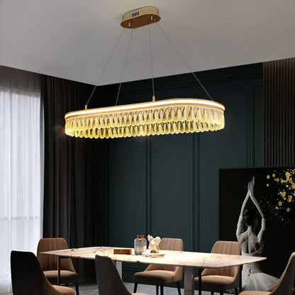 crystal chandelier modern gold tiered light for living room