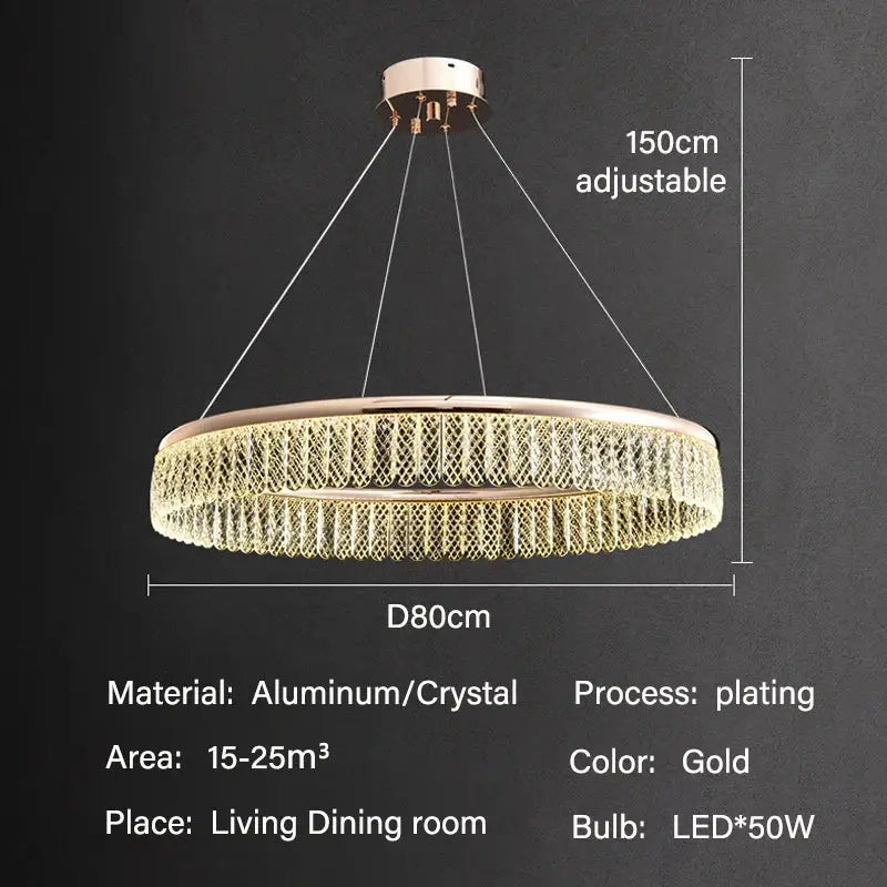 crystal chandelier modern gold tiered light for living room