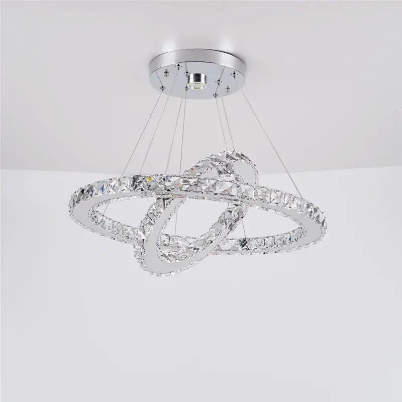 Modern multi ring crystal chandelier for dining room
