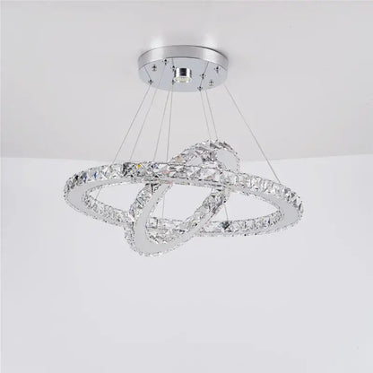 Modern multi ring crystal chandelier for dining room