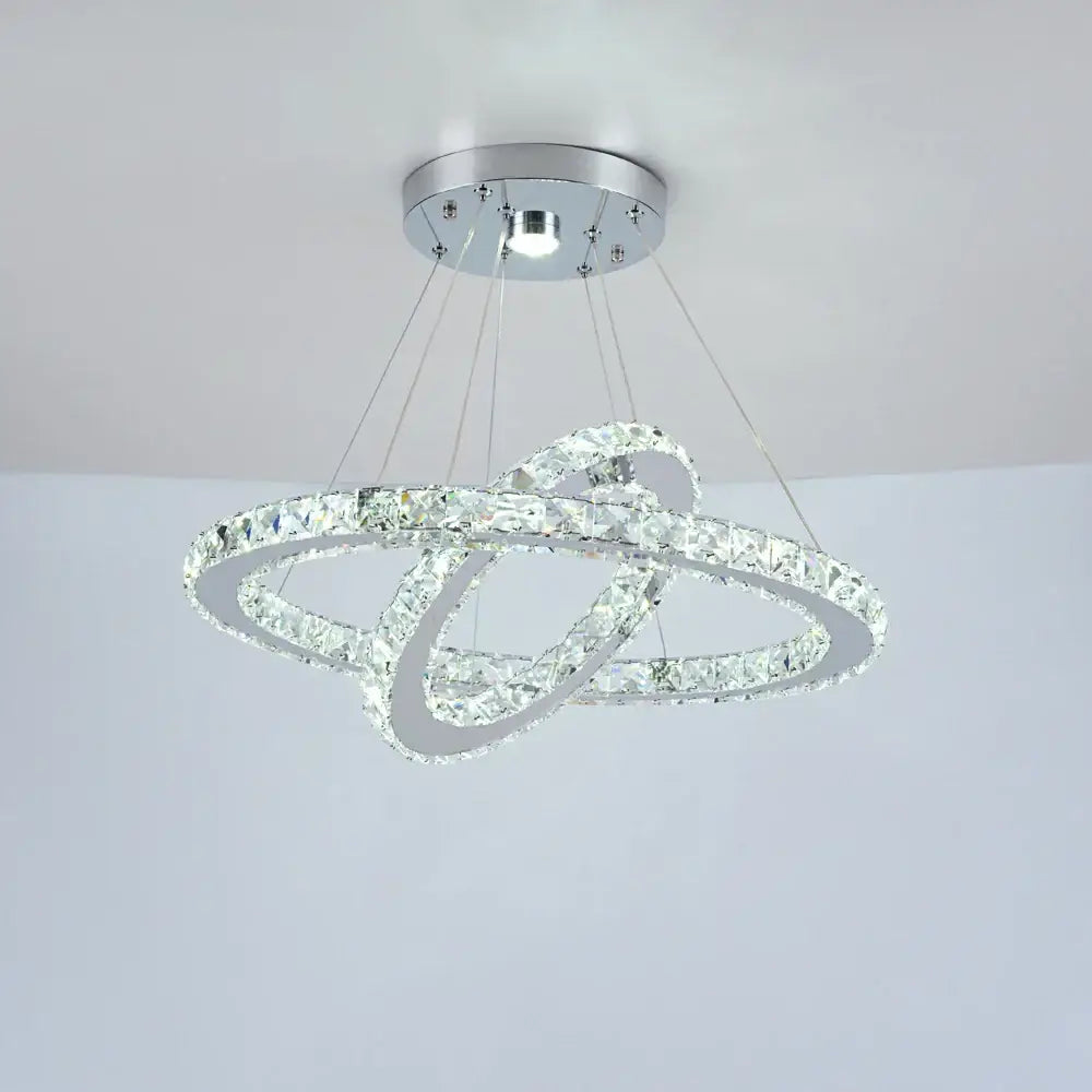 Modern multi ring crystal chandelier for dining room