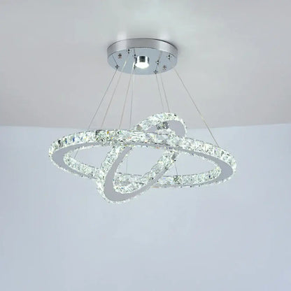 Modern multi ring crystal chandelier for dining room