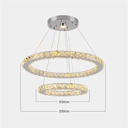 Modern multi ring crystal chandelier for dining room