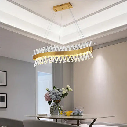 Modern gold crystal chandelier for luxury living room