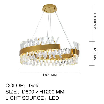 Modern gold crystal chandelier for luxury living room