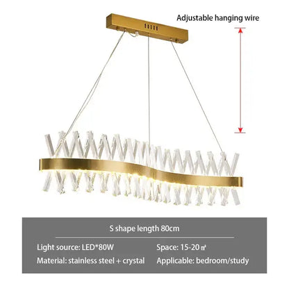 Modern gold crystal chandelier for luxury living room