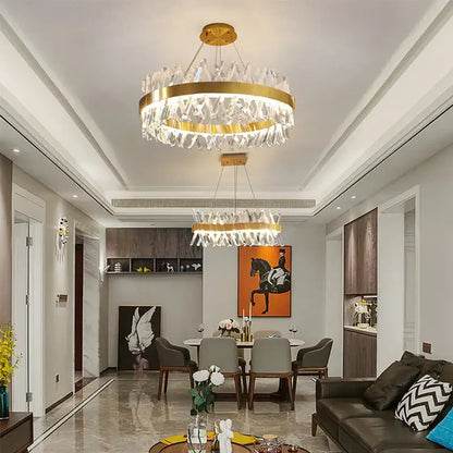Modern gold crystal chandelier for luxury living room