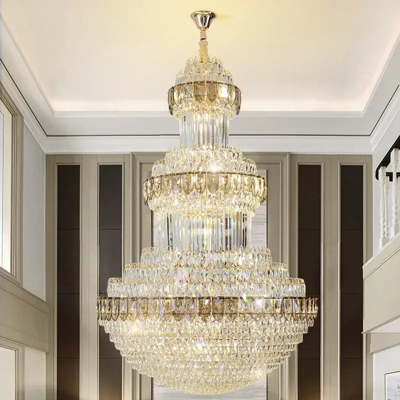 Luxury gold crystal chandelier for hotel and villa dining room