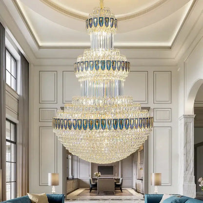 Luxury gold crystal chandelier for hotel and villa dining room