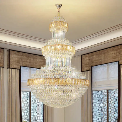 Luxury gold crystal chandelier for hotel and villa dining room