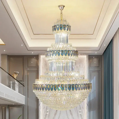 Luxury gold crystal chandelier for hotel and villa dining room