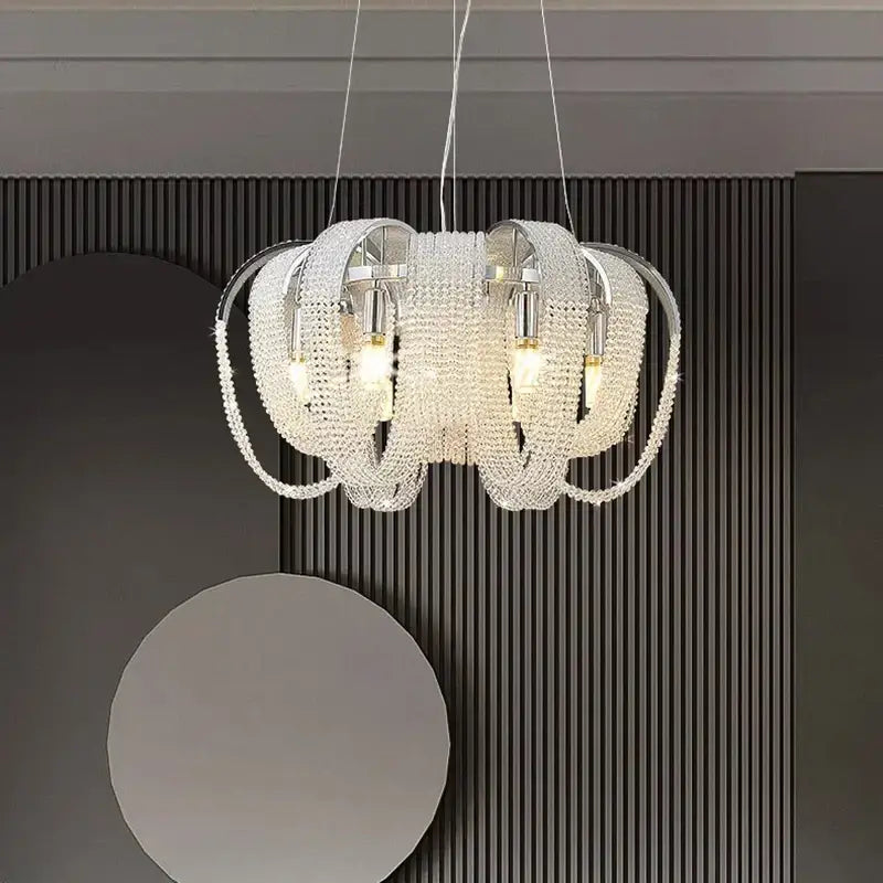 Luxury gold crystal chandelier living room pendant light