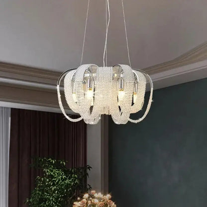 Luxury gold crystal chandelier living room pendant light
